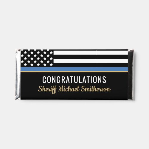 Police Sheriff Retirement Thin Blue Line Flag Hershey Bar Favors