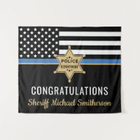 Police Sheriff Retirement Thin Blue Line Flag