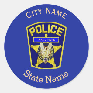 Police Shield Custom Round Sticker
