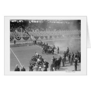 Police Show -- Start of Motorcycle Race Cards