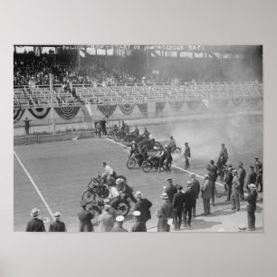 Police Show -- Start of Motorcycle Race Poster