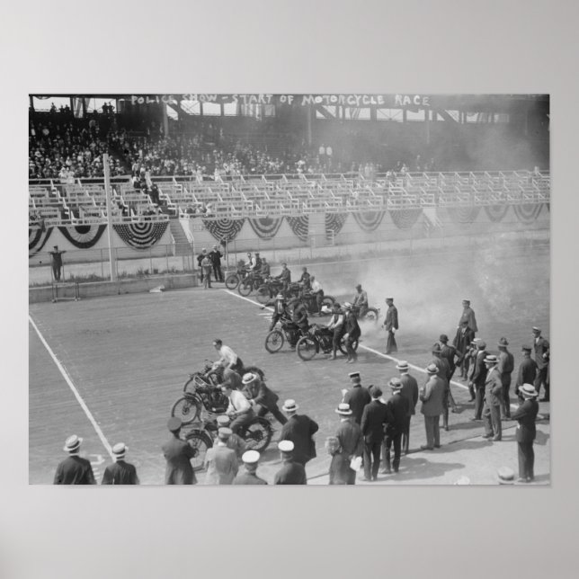 Police Show -- Start of Motorcycle Race Poster (Front)
