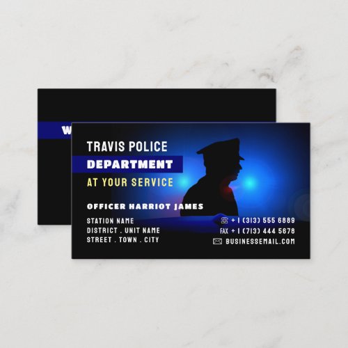Police Silhouette Police Officer Law Enforcement Business Card