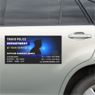 Police Silhouette, Police Officer, Law Enforcement Car Magnet