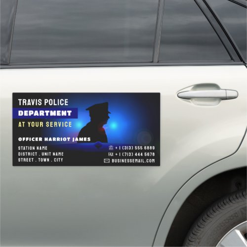 Police Silhouette Police Officer Law Enforcement Car Magnet