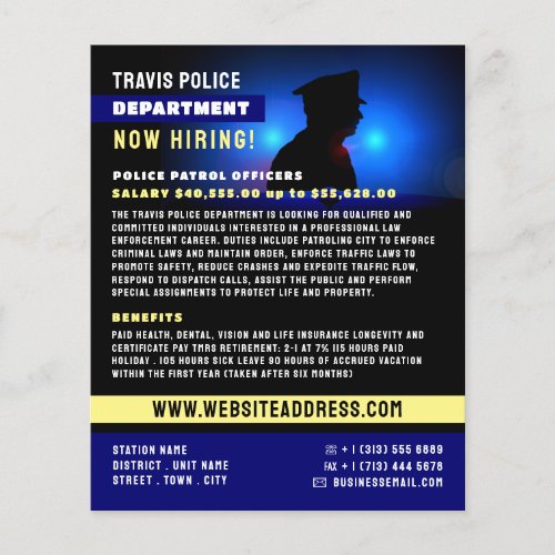 Police Silhouette Police Officer Recruitment Flyer