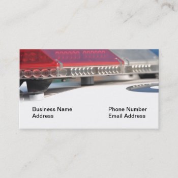 Police Siren Lights On Car Business Card by bbourdages at Zazzle