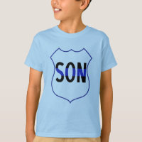Police Son Shield Thin Blue Line Boy's T-shirts