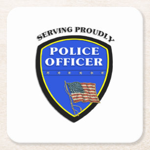 Police Square Paper Coaster