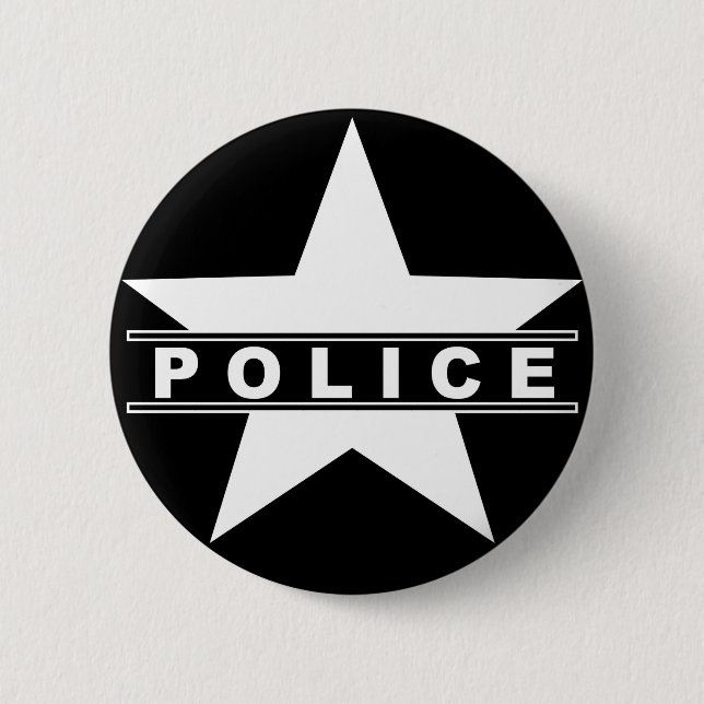 police star text department badge law symbol button (Front)