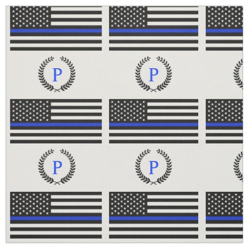 Police Style American Flag Custom Monogram Fabric
