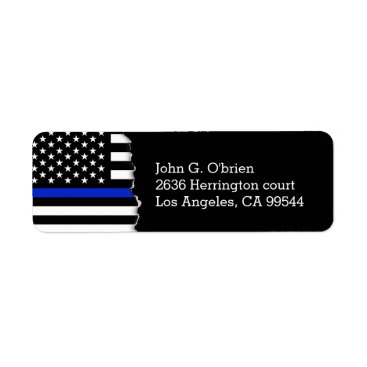 Police Style American Flag Label Police Style American Flag Label
