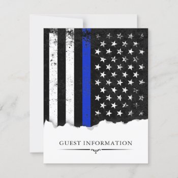 Police Style American Flag Party|event Guest Info Rsvp Card by colorjungle at Zazzle