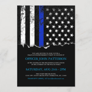 Police Style American Flag Party Event Invitation