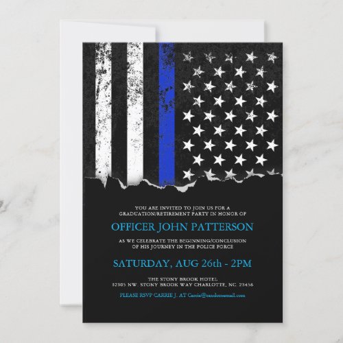 Police Style American Flag PartyEvent Invitation