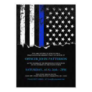 Police Style American Flag Party Event Invitation