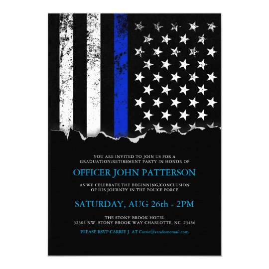 Police Style American Flag Party|Event Invitation | Zazzle.com