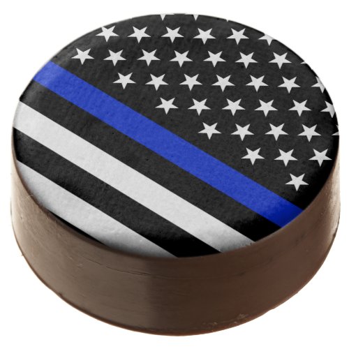 Police Styled American Flag Chocolate Dipped Oreo