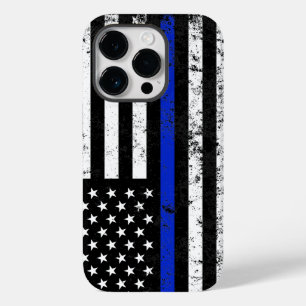 Police Styled Distressed American Flag Case-Mate iPhone 14 Pro Case