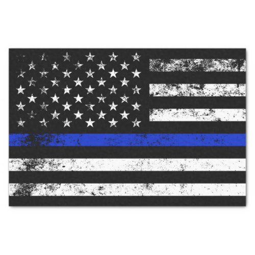 Police Styled Distressed American Flag Tissue Paper