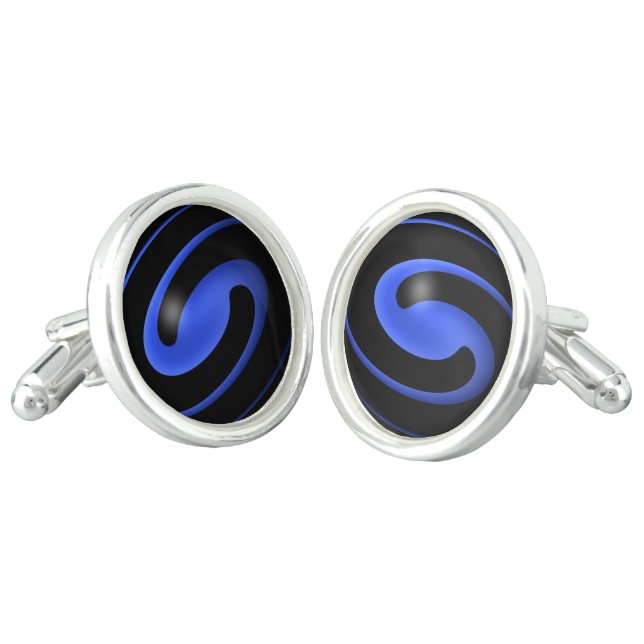Police Super Hero - Thin Blue Line Cufflinks (Angled)