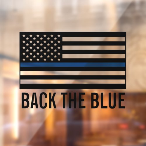 Police Support Back The Blue Thin Blue Line Window Cling