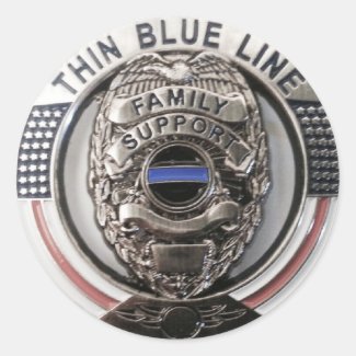 Police Support Classic Round Sticker
