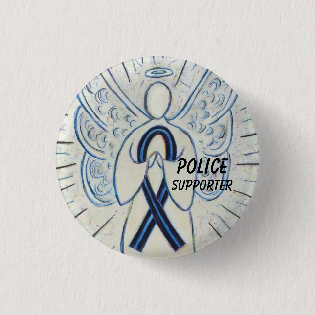 Police Supporter Angel Awareness Ribbon Pins (Front)