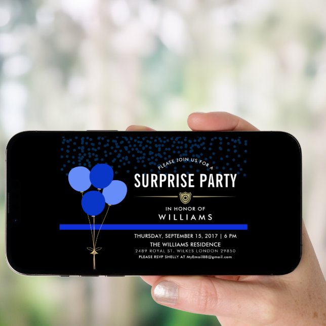 Police Surprise Party Invitation (Front Digital)