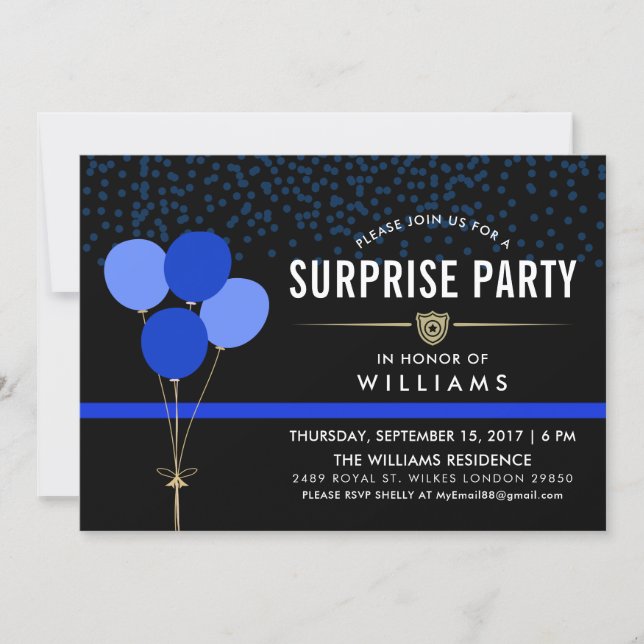 Police Surprise Party Invitation (Front)