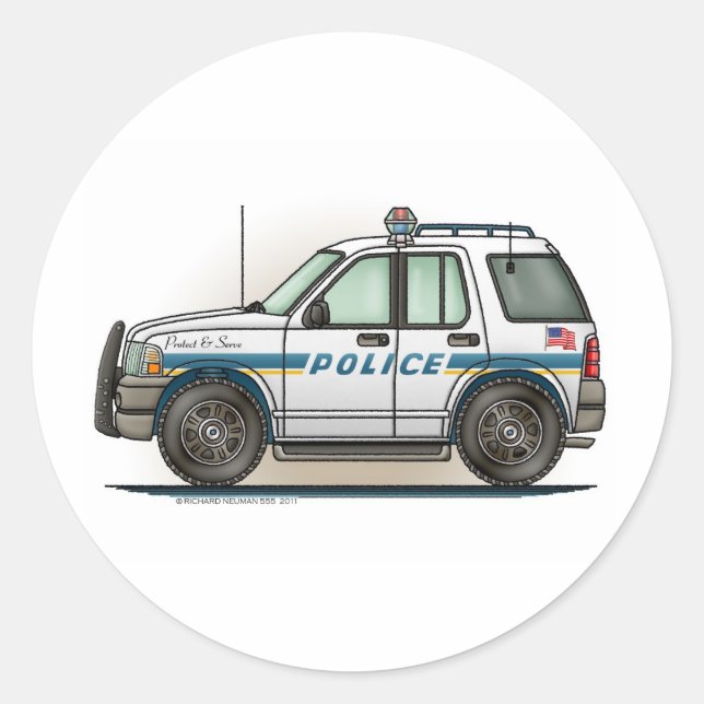 Police SUV Cruiser Car Cop Car Sticker (Front)