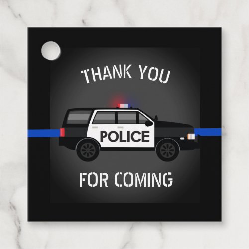 Police SUV Thin Blue Line Birthday Party Favor Tags