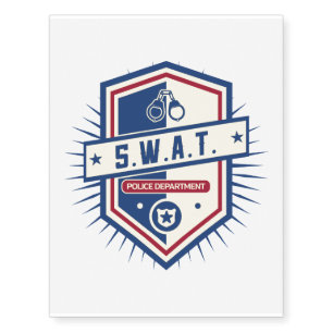 Police SWAT Crest Temporary Tattoos