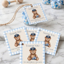 Police Teddy Bear Gingham Baby Shower