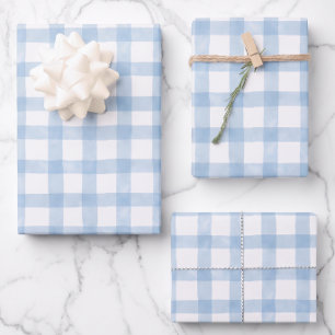 Police Teddy Bear Gingham Wrapping Paper Sheets