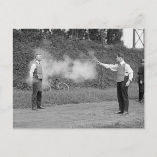 Police Test Bulletproof Vest, 1923 Postcard