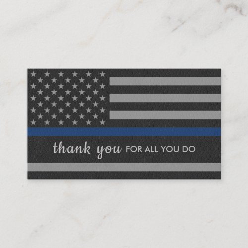 Police Thank You Personalized Thin Blue Line Business Card