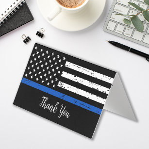 Police Thank You Personalized Thin Blue Line Business Card