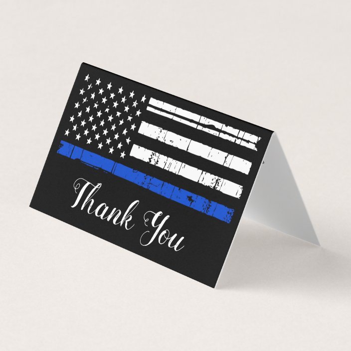 Police Thank You Personalized Thin Blue Line Business Card | Zazzle.com