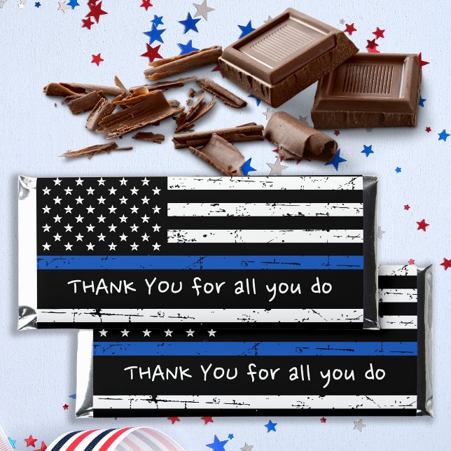 Police Thank You Thin Blue Line Hershey Bar Favors (Creator Uploaded)