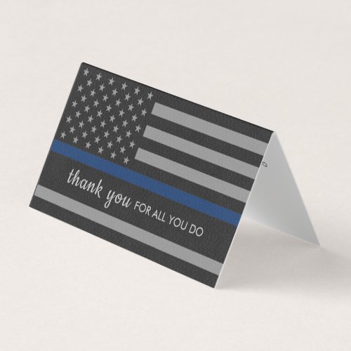 Police Thank You Thin Blue Line Law Enforcement Business Card