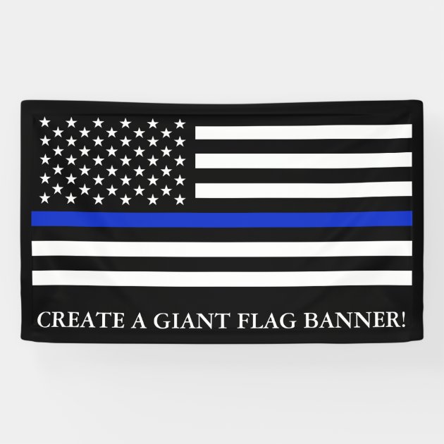 Police Themed American Flag Banner