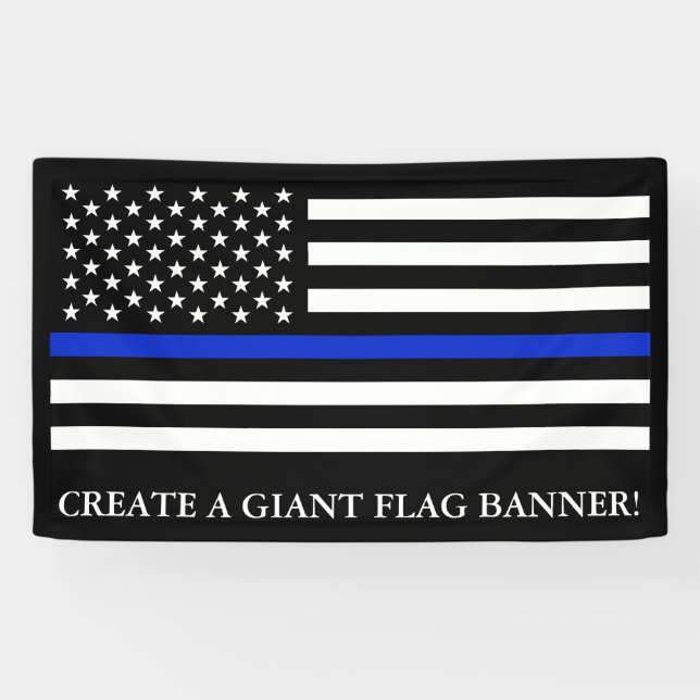 Police Themed American flag Banner (Horizontal)