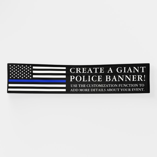 Police Themed American Flag Gigantic | Long Banner