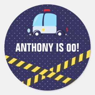 Police themed Birthday Party Guest Favor Classic Round Sticker
