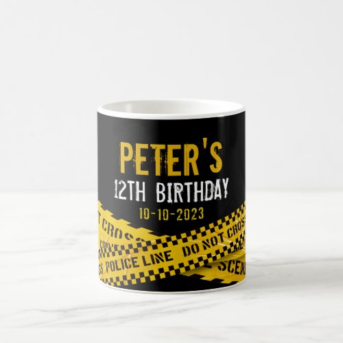 Police Themed Birthday with police tape design Coffee Mug