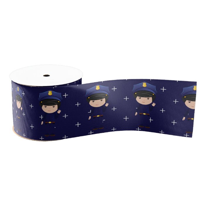 Police Themed Cops And Robbers Birthday Party Grosgrain Ribbon Zazzle Com