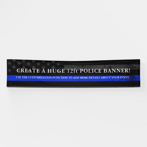 Police Themed USA Flag Extra Long Banner