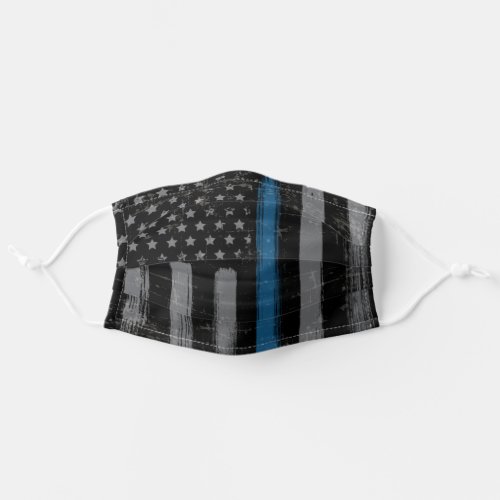 Police Thin Blue Line American Flag LEO Adult Cloth Face Mask