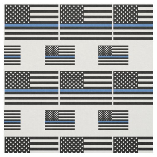 Police Thin Blue Line American Flag Officer Fabric